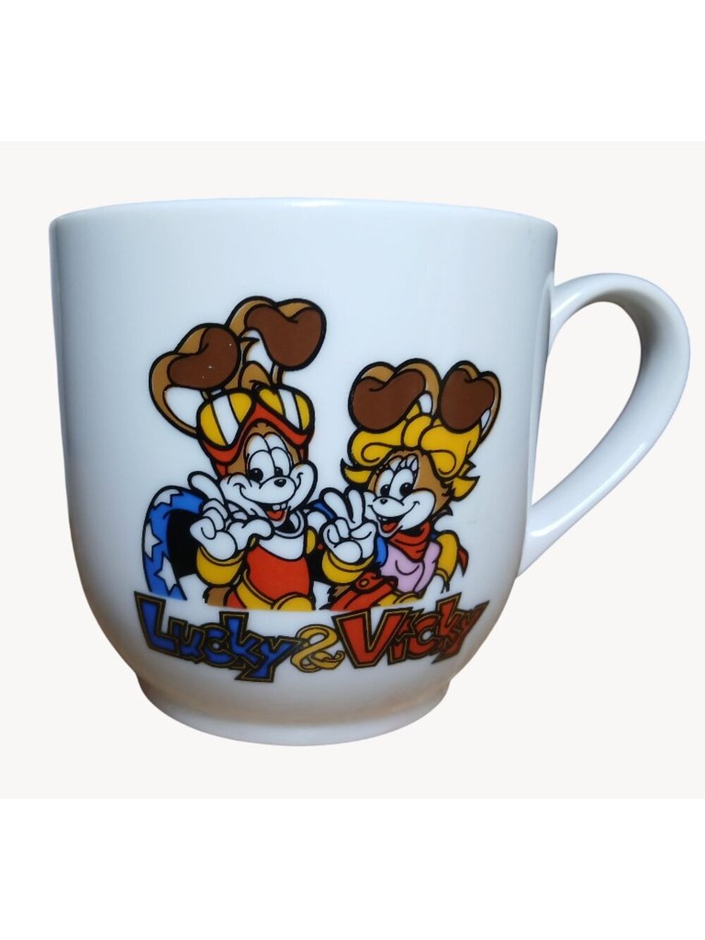 Vintage Japan Theme Park Space World Lucky Vicky Mug Susumu Matsushita Souvenir